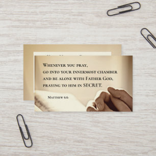 Matthew 6:6 när du roterar Christian Bible Verse Visitkort