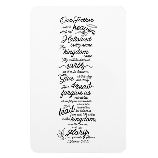 Matthew 6:9-13 The Lord's Prayer Bible Verse Magnet (Vertikal)