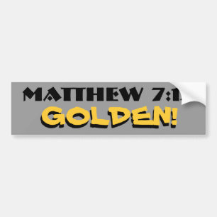 Matthew 7:12 Golden! (regel) med skugga Bildekal