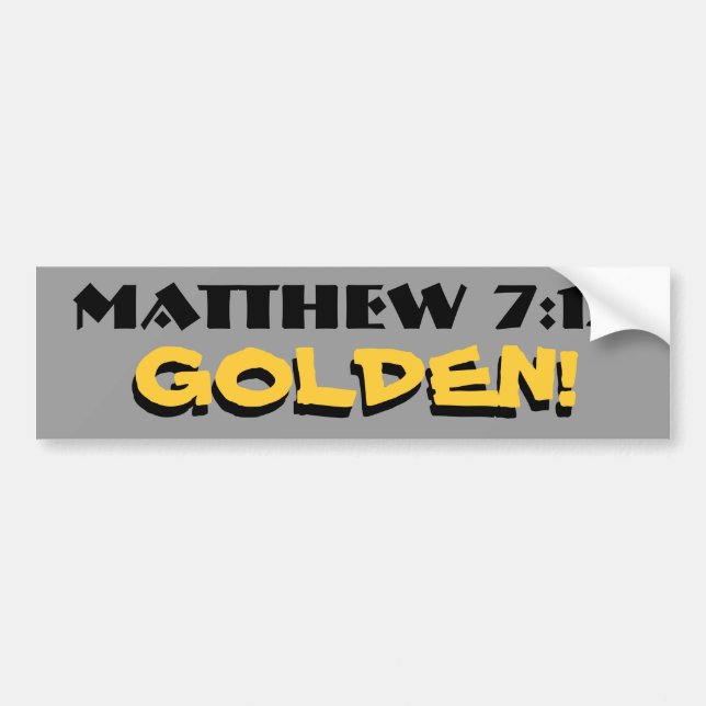 Matthew 7:12 Golden! (regel) med skugga Bildekal (Framsidan)