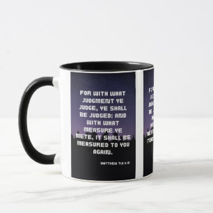 Matthew 7:2 KJV Bible Verse Pic Two-Tone Mugg