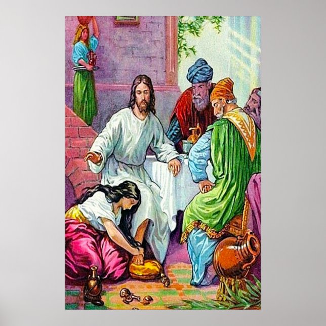 Matthew 7:36-50 Jesus Forger en kvinnas sins Poster (Framsidan)