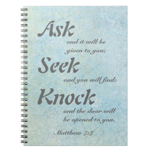 Matthew 7:7, bärbar dator anteckningsbok
