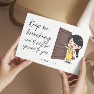Matthew 7:7 Bibelvers Jw Uppmuntringskort Helgkort