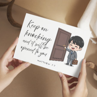 Matthew 7:7 Bible Scripture Jw Encouragement Card Helgkort