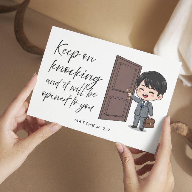 Matthew 7:7 Bible Scripture Jw Encouragement Card Helgkort (Matthew 7:7 Jw Encouragement Card)