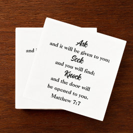 Matthew 7:7 Bible Verse Church Pappersservett