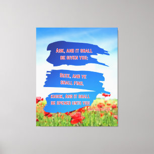 Matthew 7:7 Bible Verse KJV Pic Wall Art Canvastryck