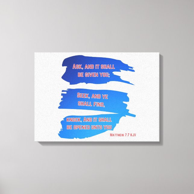Matthew 7:7 Bible Verse KJV Wall Art Art Canvastryck (Framsida)
