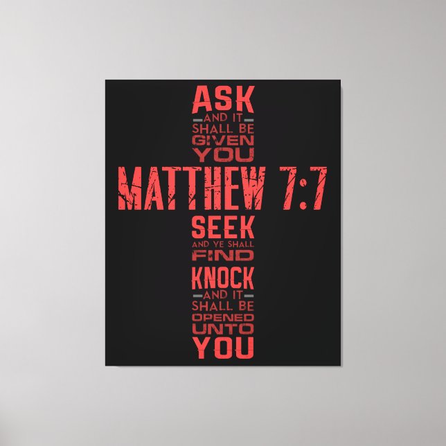 Matthew 7:7 Bible Verse Kor Canvas Art (Framsida)