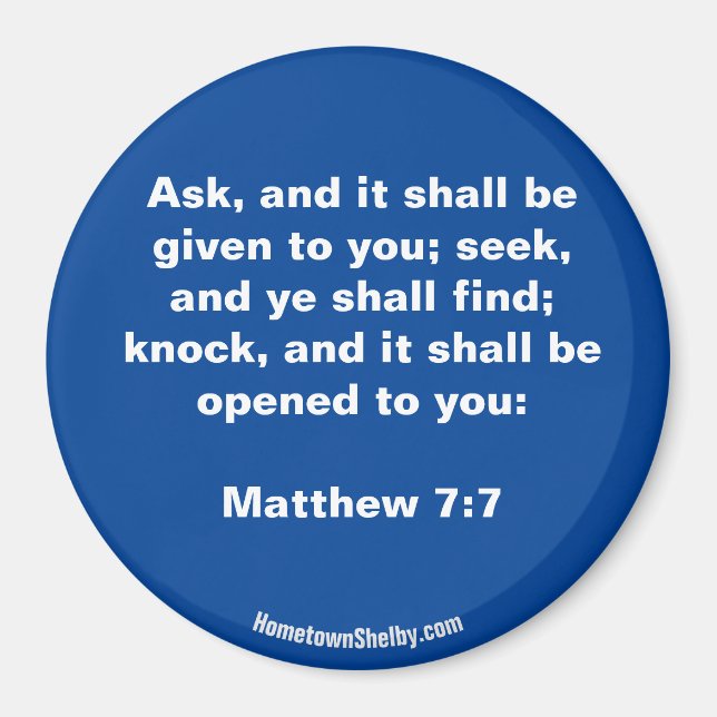 Matthew 7:7 Bible Verse magnet (Framsidan)