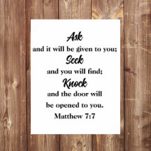 Matthew 7:7 Fråga efter synlig bibel verse