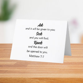 Matthew 7:7 Fråga efter synlig bibel verse Tack Kort