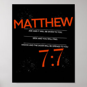 Matthew 7:7 Fråga, sök, knacka på skriptkonst Poster