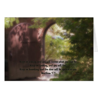 Matthew 7:7 hälsningskort