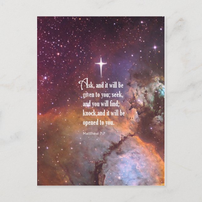 Matthew 7:7 vykort (Framsida)