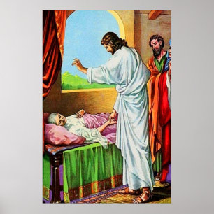 Matthew 8:14 15 Healing Peter's Svärmor Poster