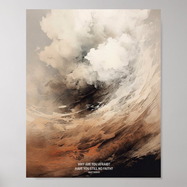 Matthew 8 - Jesus Art och Bible Verse Digital Poster (Framsidan)
