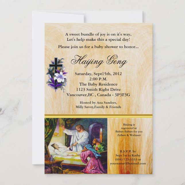 Matthew 9:18-26 Jesus ger en flicka tillbaka till  Inbjudningar (Framsida)