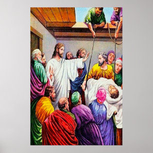 Matthew 9:1-8 Jesus Forger and Heals Poster