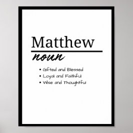 Matthew, Boy Personlig Namn Definition Poster