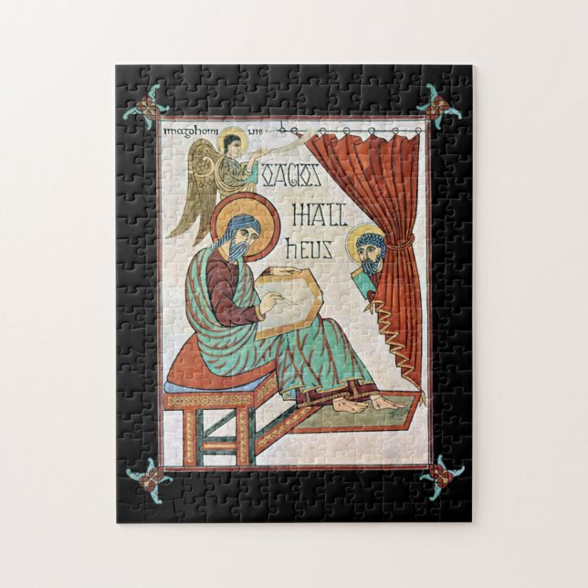 Matthew från Lindisfarne Medieval Manuscript Pussel (Vertikal)