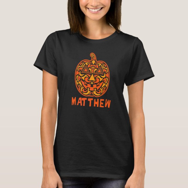 Matthew Halloween Socker Skalle T Shirt (Framsida)