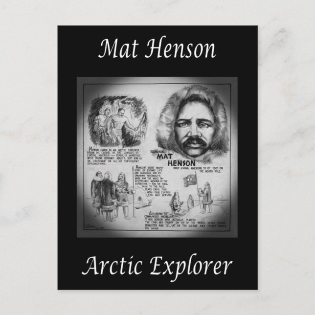 Matthew Henson ~ African-American Arktis Explorer~ Vykort (Framsida)