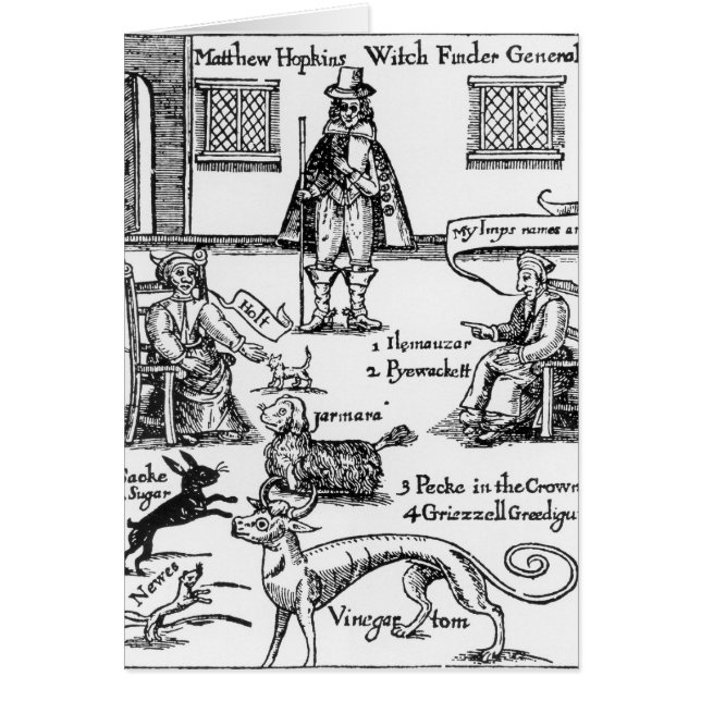 Matthew Hopkins, den Witchfinder generalen Hälsningskort (Framsidan)