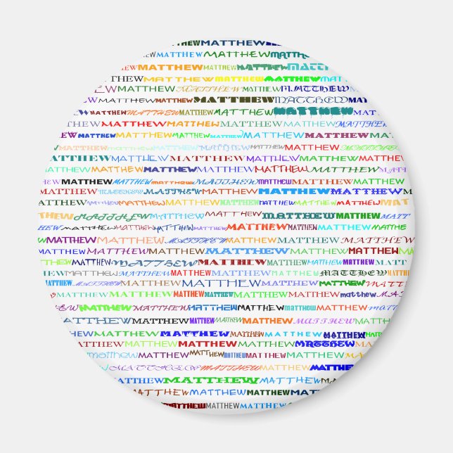 Matthew Text Design II Round Magnet (Framsidan)