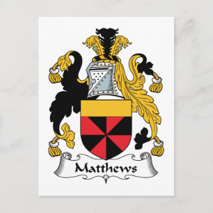 Matthews familjvapensköld vykort
