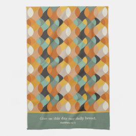 Matthey 7:11 Ge us denna dag Retro-Ovaler Kökshandduk