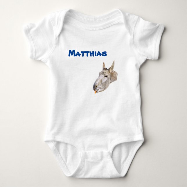 Matthias Namn Med En Åsna, Baby Body T Shirt (Framsida)