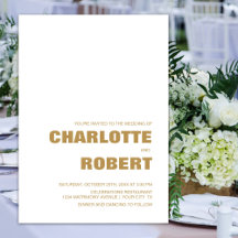 Måttlig, minimalistisk Guld-text Bröllop