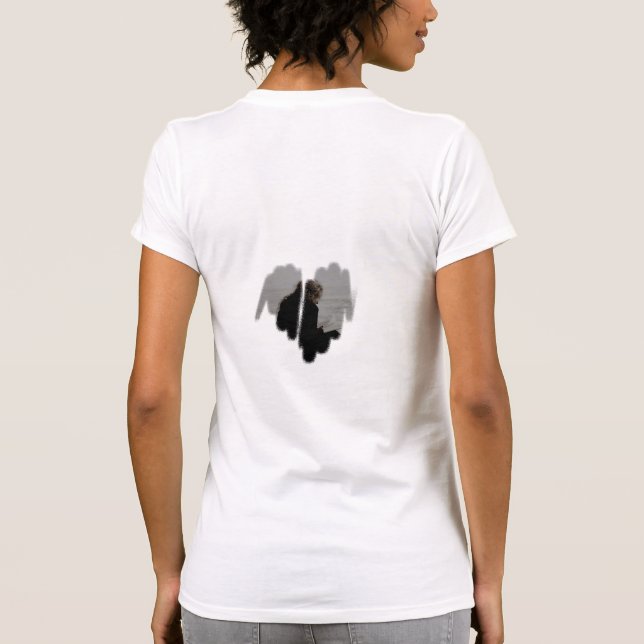Måttlig Sketch Sprayed Heart Ram T-Shirt (Baksida)