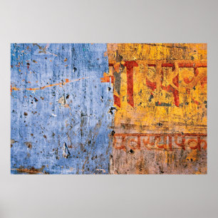 Måttmålad graffiti devanagari poster