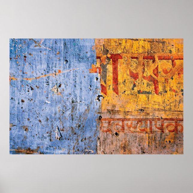 Måttmålad graffiti devanagari poster (Framsidan)