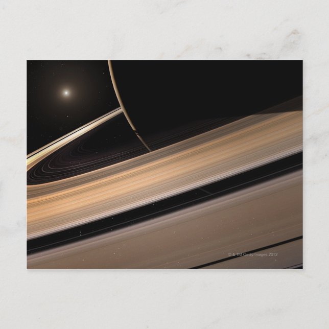 Mättnad planet i solsystemet, nära 3 vykort (Framsida)