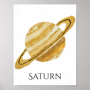 Mättnad planetens vattenfärg Poster
