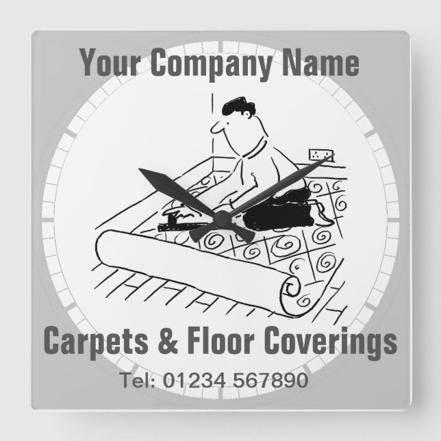 Mattor, vinyl, mattFitters och Golv Fyrkantig Klocka (Framsida)