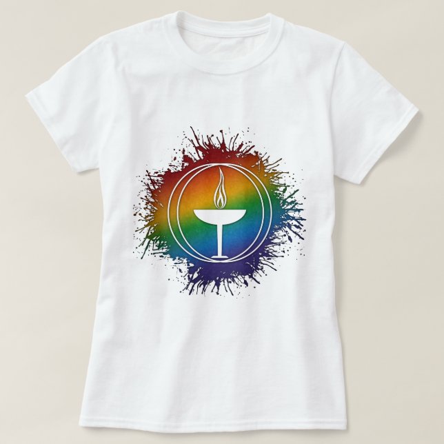 Måttplatter HBT Rainbow Unitarian Universalism Tee Shirt (Design framsida)