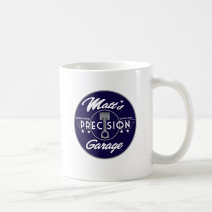 Matts standard logotyp för precisiongarage kaffemugg