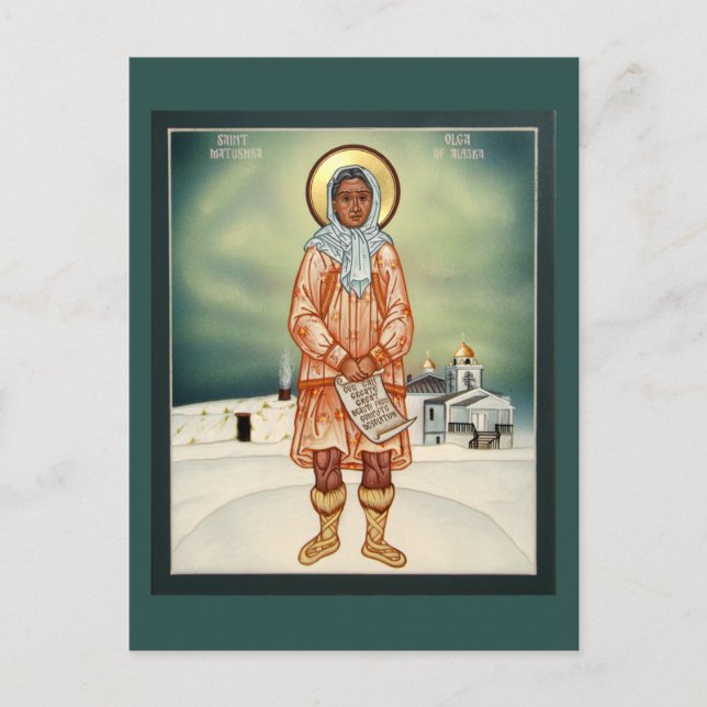 Matushka Olga från Alaska Prayer Card Vykort (Framsida)