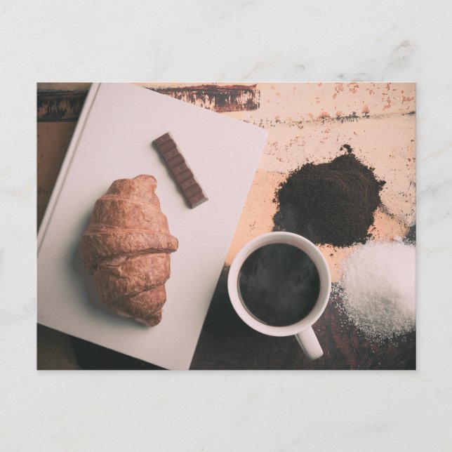 Matvaror på ett bord vykort (Framsida)