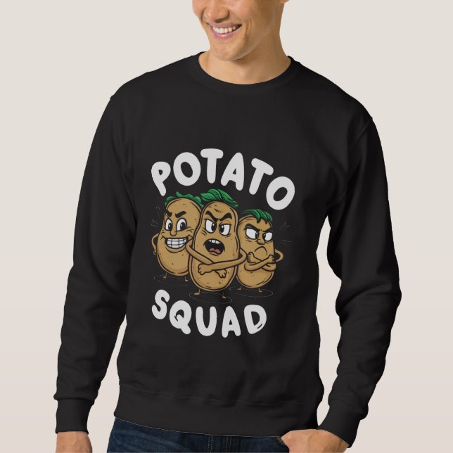 Matvegetariskt team för potatorgrab Carb Älskare V Lång Ärmad Tröja (Framsida)