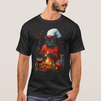 Matvetenskapsman Jul Katt Kock Kokning Xmas Middag T Shirt