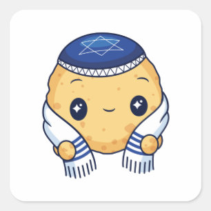 Matzah boll fyrkantigt klistermärke