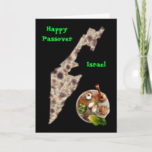 Matzah Israel & Seder Plate Kort (Framsida)