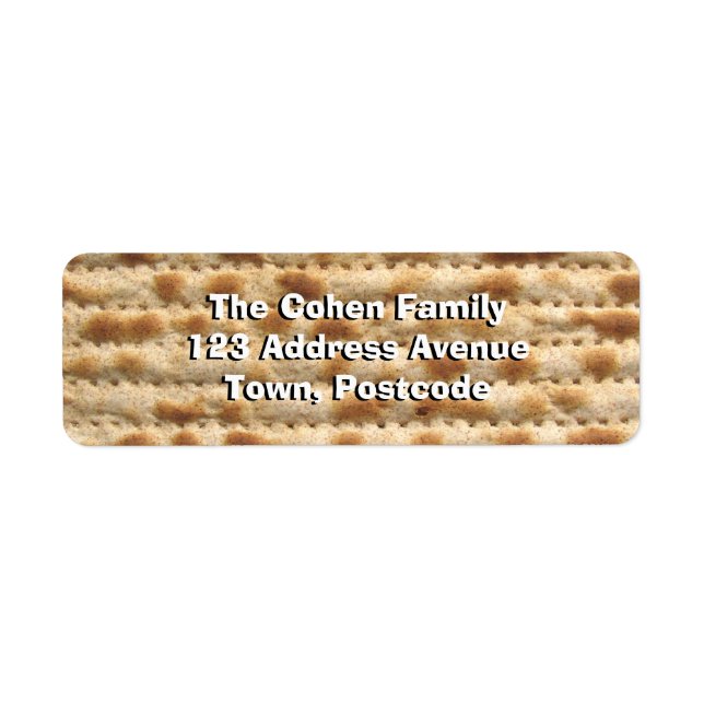 Matzah Returadress Etikett (Framsidan)