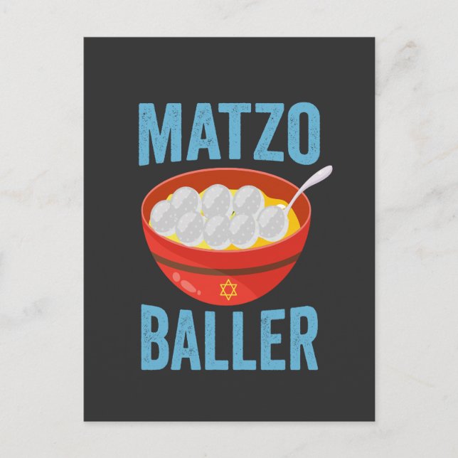 Matzo Baller Funny Golf Hanukkah Helgdag Gift Inbjudan Vykort (Framsida)